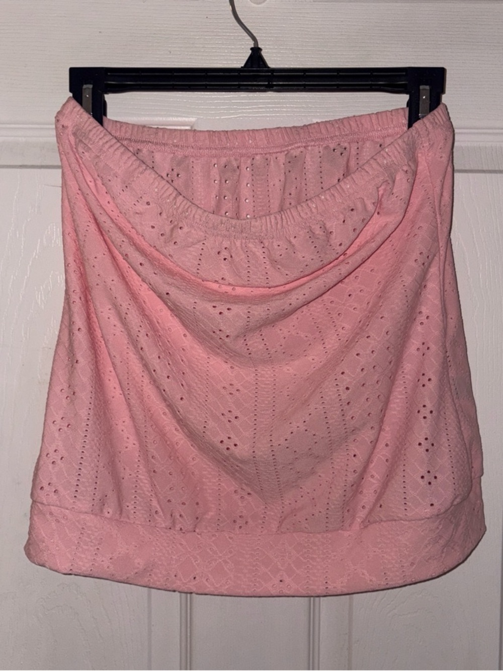 Pink Eyelet Cotton Skirt - Women's Casual Summer Skirt